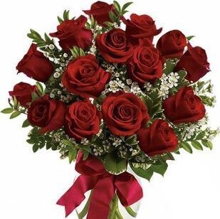 15 red roses with greenery | Flower Delivery Vyborg